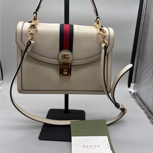 Gucci Cream Crossbody Bag with Gold Accents